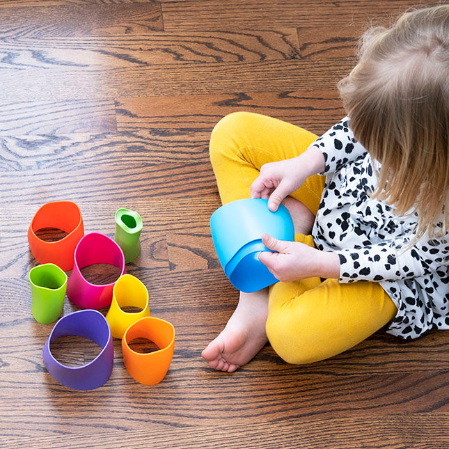 Fat Brain Spiroku Rainbow Stacking Tower Irregular shape Unstacked