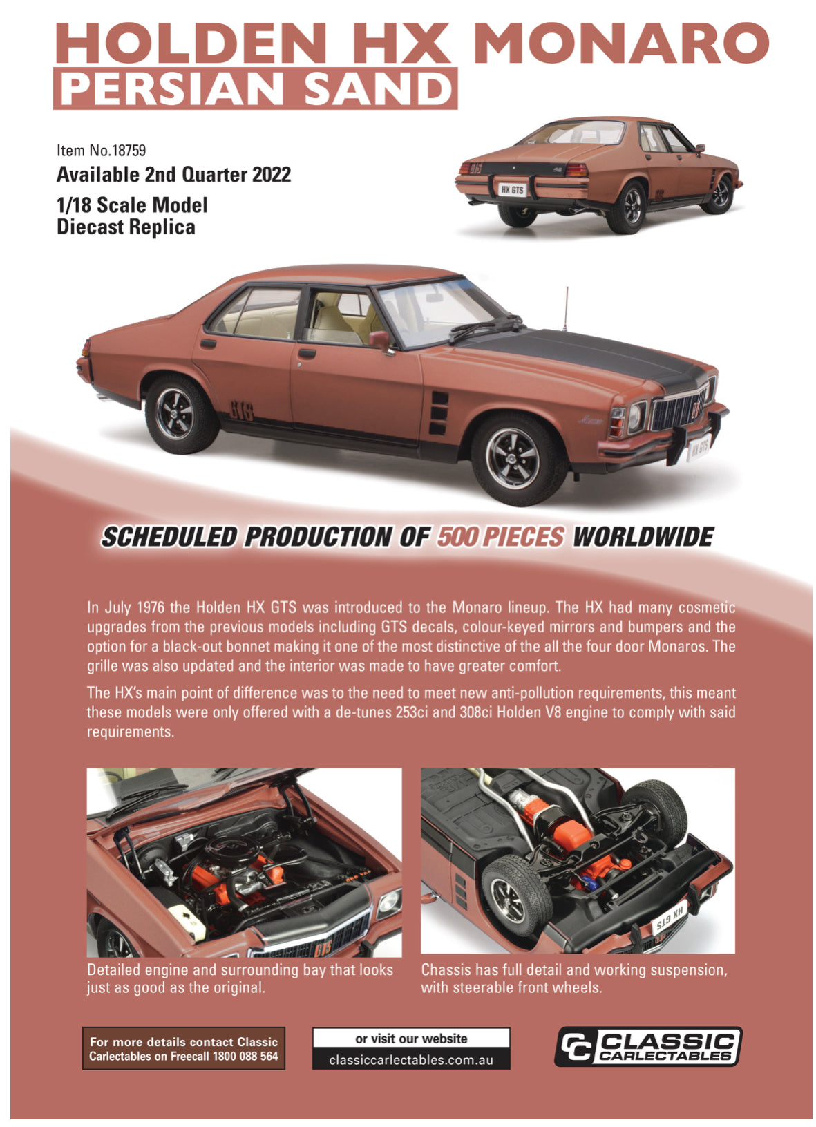 CC - 1:18 Holden HX Monaro Persian Sand