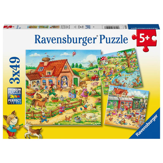 Ravensburger - Animal Vacation Puzzle 3x49 Piece