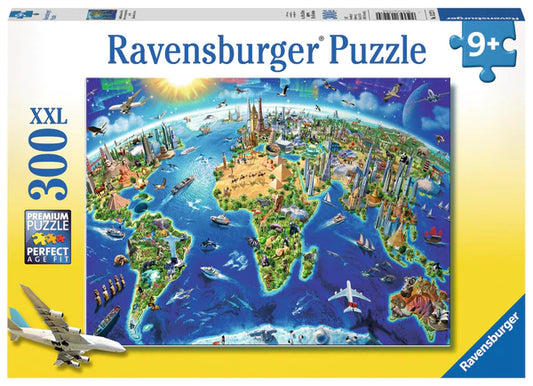 Ravensburger - World Landmarks Map Puzzle 300 Piece