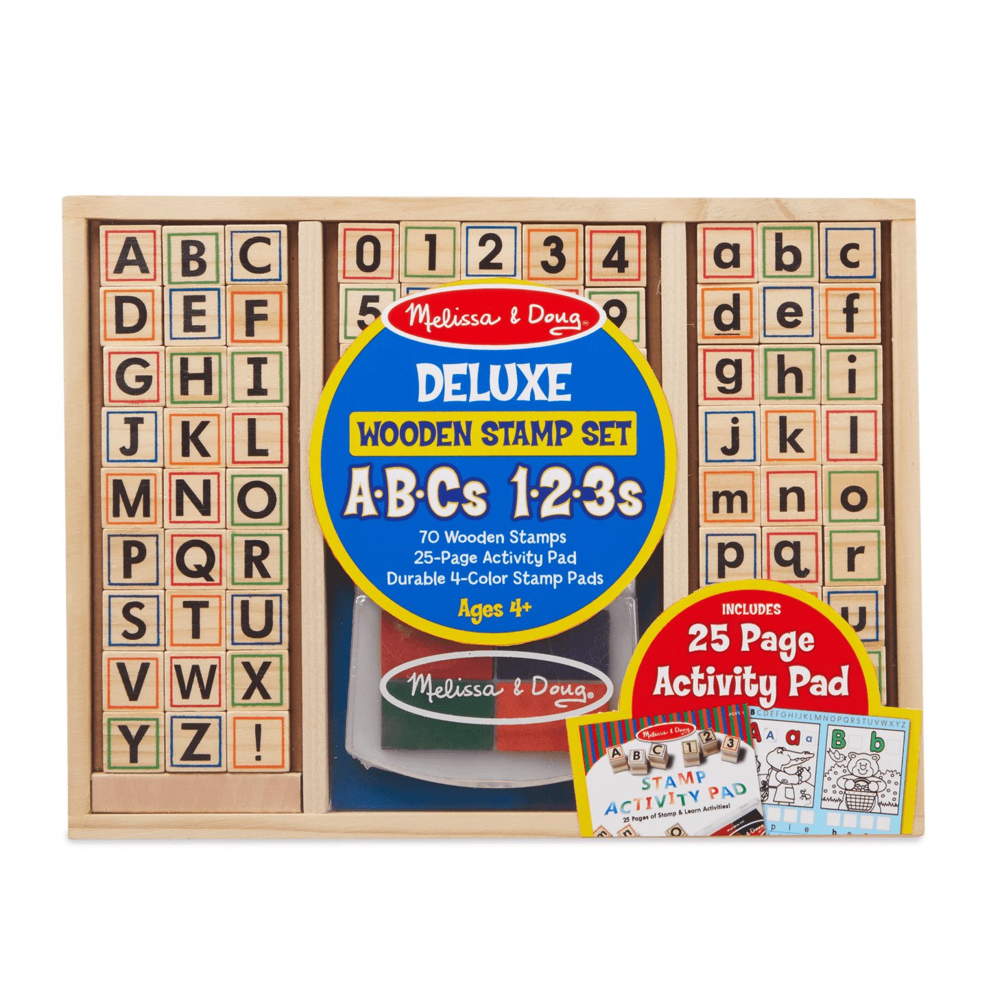 Melissa and Doug - Deluxe Wooden Stamp Set ABC-123