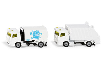 siku road sweeper and garbage truck